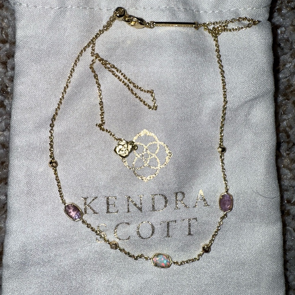 Kendra Scott Emile Gold and Purple Necklace